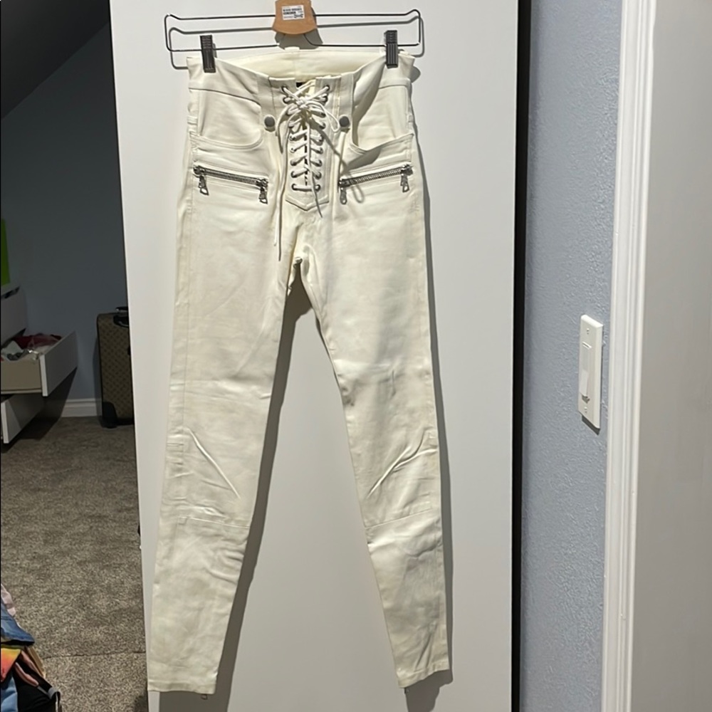 unravel project lambskin leather pants